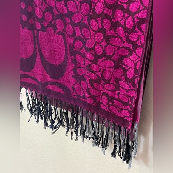 Coach Multi Colour C Logo Patchwork Pashmina Scarf / Shawl 🧣 - Picture 8 of 14